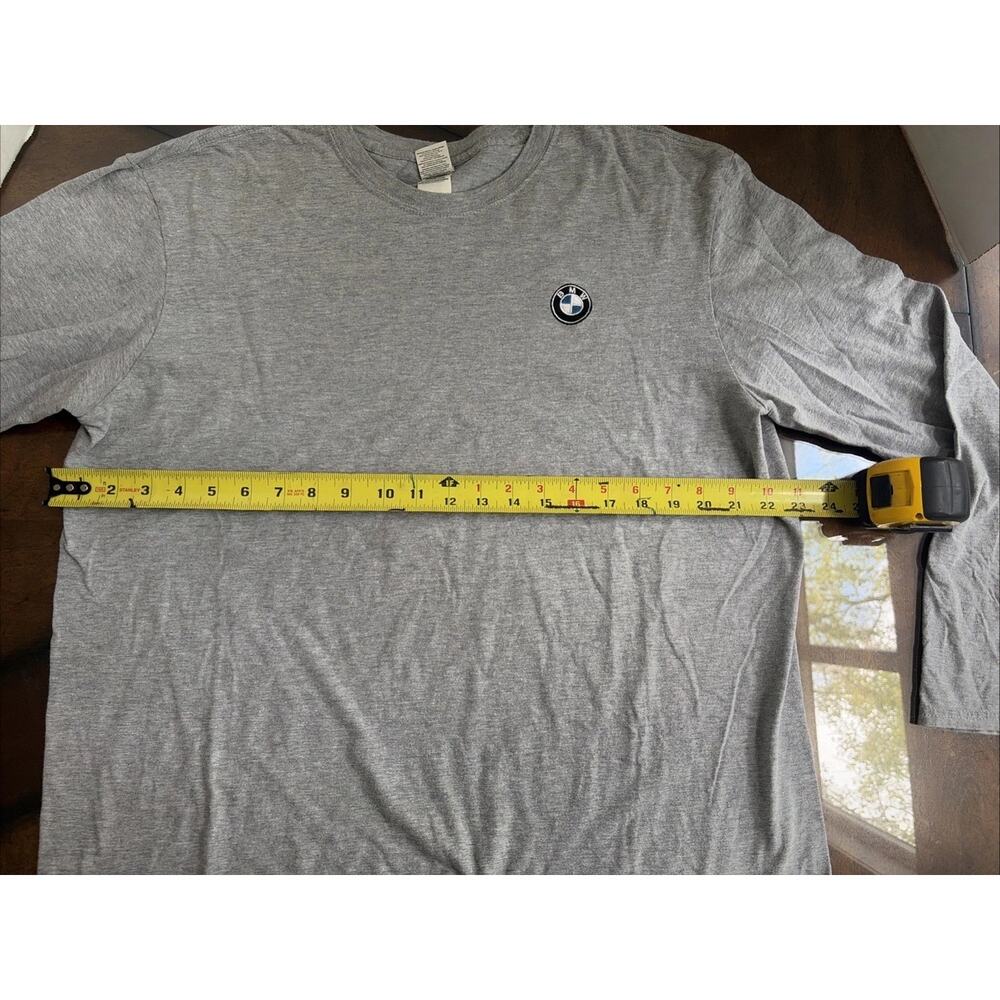 BMW T-Shirts long short - cotton blend gray blue mens XL Large - Picture 5 of 9